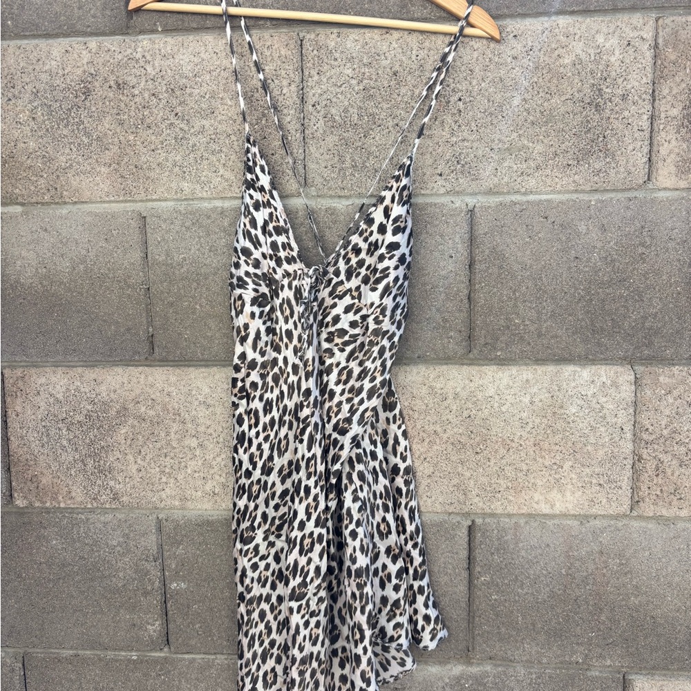 Leopard Print Spaghetti Strap Dress